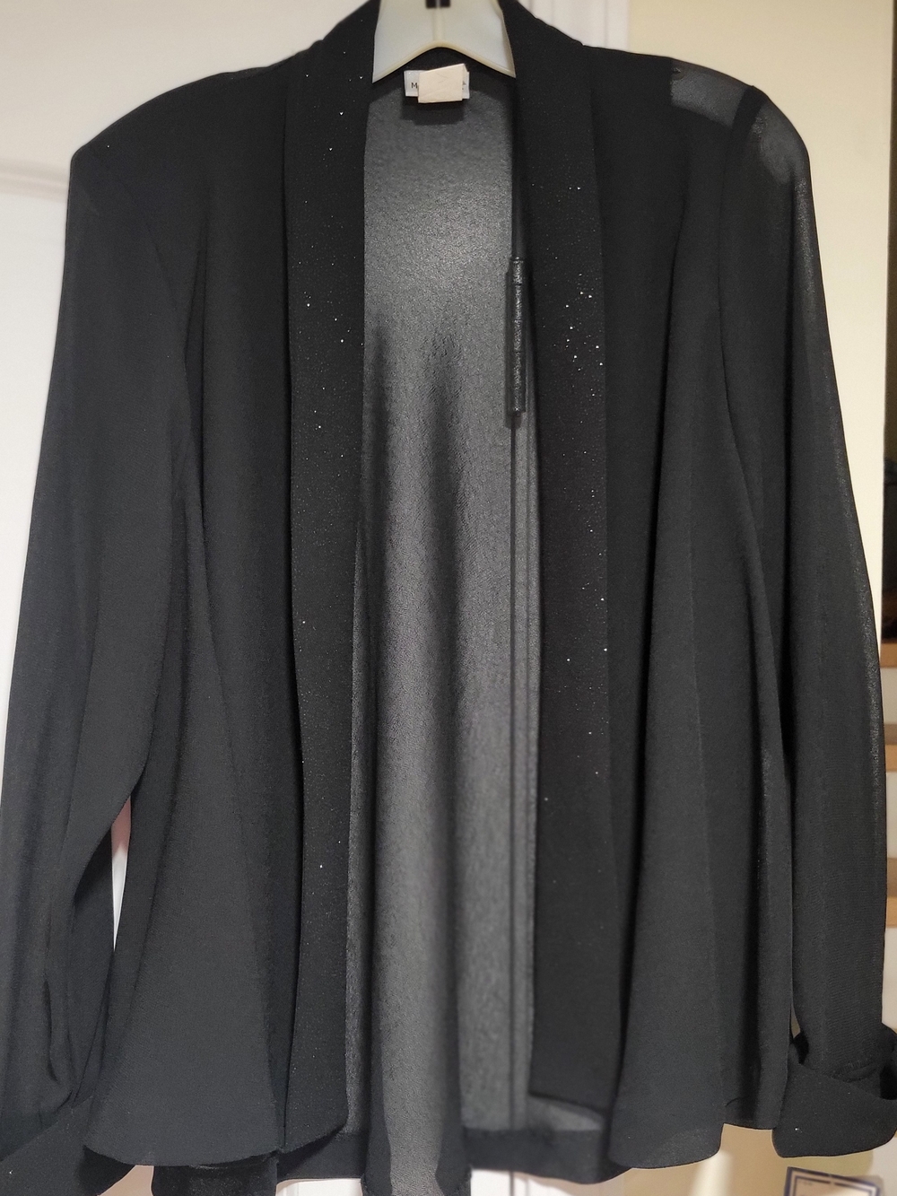 Metaphor Black Open Blazer with Sparkle Trim